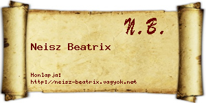 Neisz Beatrix névjegykártya